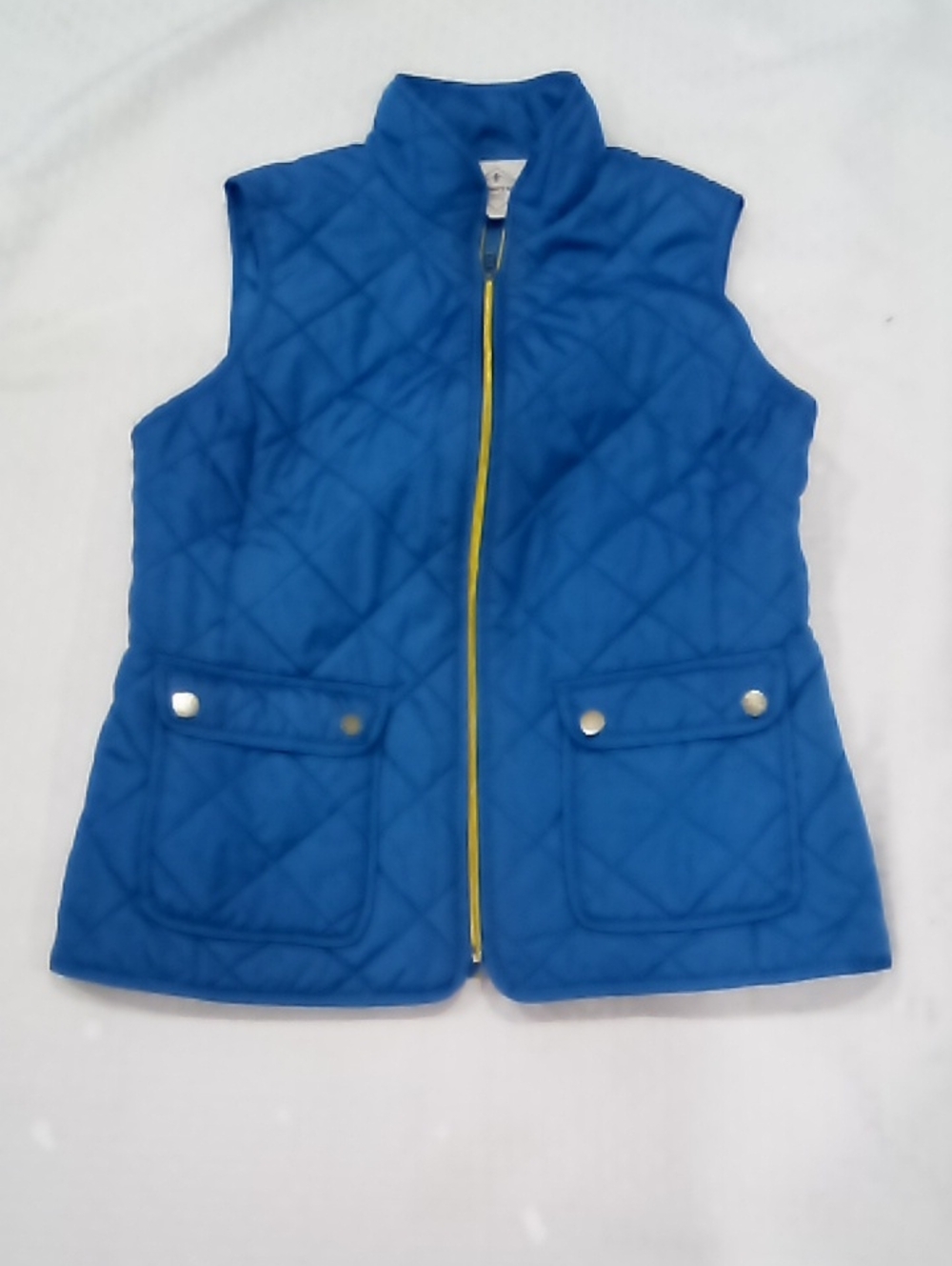 St. John's Bay Quilted Blue Vest with Yellow Zip